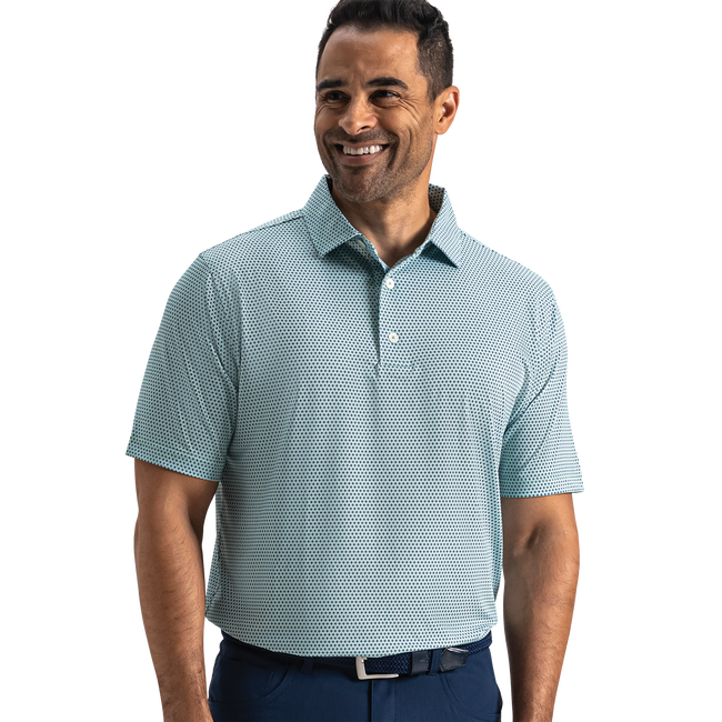 FootJoy Men's Palm Tree Jacquard Golf Polo - Navy (Asian Sizes) product image