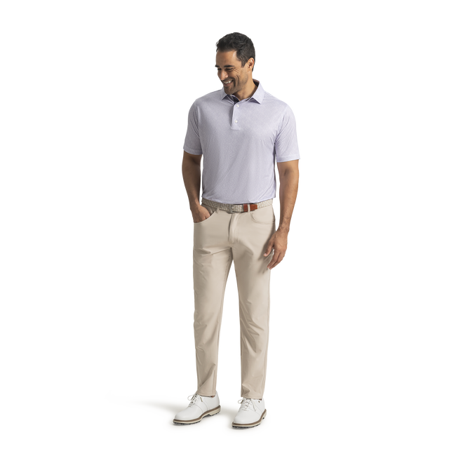 FootJoy Men's Speckle Print Lisle Golf Polo - Dusty Violet/White product image